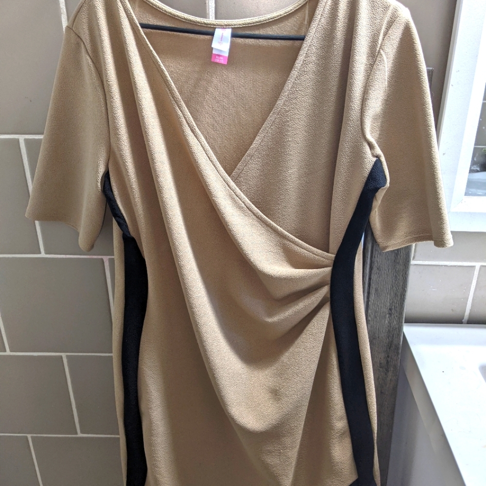Tan and black dress